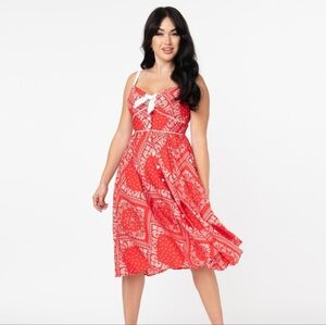 NWT L Unique Vintage Bandana Print Dress